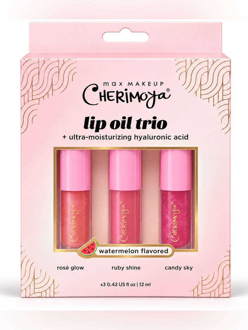 max makeup Cherimoya Lip Oil Trio